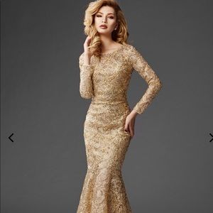 Long sleeve evening gown by Charisse
